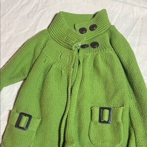 Maggie & Zoe Lime Green Kids Sweater with Button Details